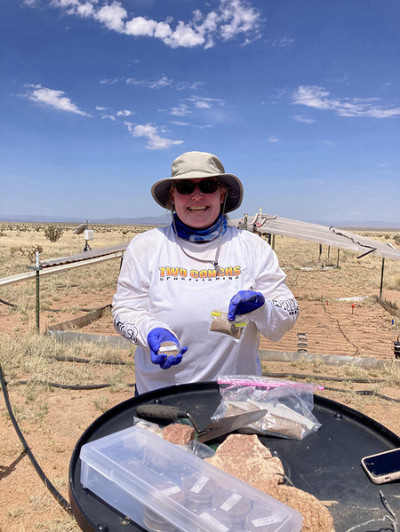 Scholar Venetia Phillippe in the field at the Sevilleta field station